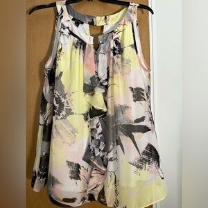 Alyx Yellow and Gray Floral Blouse